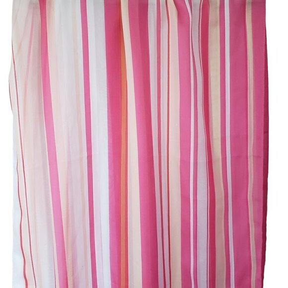 Calvin Klein Striped White Pink Chiffon Long Scarf - Picture 4 of 6